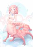  :c axolotl axolotl_girl blue_eyes body_freckles bow bubble centauroid colored_skin dated finger_touching fins freckles hair_bow highres iimia monster_girl multiple_legs original pastel_colors pink_hair red_eyes signature solo star_(symbol) striped_skin taur webbed_feet webbed_hands worried 