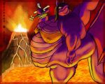  2006 5:4 aircraft anthro big_breasts big_butt bikini breasts butt clothed clothing dragon female hair helicopter horn huge_breasts huge_butt lava macro mostly_nude nipples obese obese_anthro obese_female overweight overweight_anthro overweight_female scalie solo swimwear tail volcano wings 