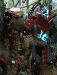  2boys amputee blood body_writing crossover cyborg death dreadlocks erection guro highres impaled large_penis masturbation mortal_kombat_(series) multiple_boys non-web_source penis predator predator_(movie) reptile sektor wire 