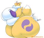  anthro bandai_namco belly big_breasts big_butt blush breasts butt butt_slap cleo_(saintdraconis) digimon digimon_(species) digital_media_(artwork) eyewear eyewear_on_head female floating_hands fur goggles goggles_on_head hi_res huge_breasts huge_butt huge_thighs hyper hyper_butt love_handles mammal markings morbidly_obese neck_tuft obese obese_anthro obese_female overweight overweight_anthro overweight_female pudgy_belly purple_markings renamon saintdraconis simple_background slap slightly_chubby solo spanking surprised_expression thick_thighs tuft white_body white_fur wide_hips yellow_body yellow_fur 