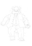  anthro barefoot bed bedding bedding_background blush canid canine canis clothing domestic_dog embarrassed eyebrows feet furniture lifewonders lying male mammal moritaka on_back ren_izayoi scar school_uniform shy slightly_chubby solo thick_eyebrows tokyo_afterschool_summoners uniform 