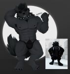  absurd_res acario_(artist) anthro bulge canid canine canis collar hi_res male mammal muscular pecs roblox solo solo_focus spiked_collar spikes wolf 