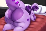  absurd_res anthro bedroom bedroom_eyes big_butt butt butt_heart dragon fan_character female generation_6_pokemon goodra hair hi_res looking_at_viewer looking_back narrowed_eyes nintendo pokemon pokemon_(species) presenting presenting_hindquarters purple_eyes purple_hair purple_slime seductive solo thick_thighs tongue tongue_out wide_hips zieis 