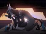  2d_animation acrador anal anal_penetration animal_genitalia animated anthro anthro_on_anthro anthro_penetrated anthro_penetrating anthro_penetrating_anthro balls bed bedroom big_dom_small_sub black_body black_fur blue_body blue_fur canid canine canis dominant duo eye_contact fingerless_(marking) fingerless_gloves_(marking) from_front_position fur furniture genitals gloves_(marking) grey_body grey_fur hair inside intraspecies jackal jewelry kneeling koen_(tarkeen) long_ears looking_at_another loop lying male male/male male_penetrated male_penetrating male_penetrating_male mammal mane mane_hair markings mating_press necklace nude on_back on_bed pawpads penetration penis sex sheath shoulder_grab size_difference striped_markings stripes subuser tail tail_tuft teeth thrusting tuft white_body white_fur xenoforge xiphos_(tarkeen) 