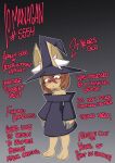  absurd_res anthro clothing corruption female hi_res lagomorph leporid magic_user mammal model_sheet mostly_nude npc5554 rabbit robe short_stack solo text 