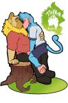 absurd_res anthro bax_(monkeydbax) hi_res karou_(thekbear) kissing male male/male male_anthro simple_background size_difference thekinkybear white_background 
