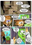  anthro box comic container curtains detailed_background dialogue duo fan_character greenie_(pancaketiffy) hi_res inside male marine nickelodeon pancaketiffy robert_(pancaketiffy) sea_sponge spanish_text speech_bubble spongebob_squarepants spongebob_squarepants_(character) text toony window 