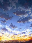  aoha_(twintail) blue_sky cloud cloudy_sky dark forest highres horizon morning mountain mountainous_horizon nature orange_sky original sky sunlight sunrise tree 