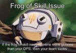  branch english_text frog girls&#039;_frontline girls&#039;_frontline_neural_cloud highres kion-kun meme mercy_(girls&#039;_frontline_nc) no_humans non-humanoid_robot robot robot_animal sanctifiers_(girls&#039;_frontline_nc) skill_issue_(meme) solo standing_on_branch twitter_username 