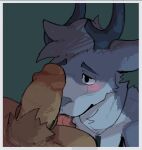  absurd_res anthro antlers ball_lick ball_sniffing balls black_eyes blush brown_body brown_fur crotch_sniffing crotch_tuft deer delta_(deltadeer8) dragon duo foreskin fur genitals grey_antlers grey_body grey_fur grey_nose hi_res horn jewelry leborkss licking male male/male mammal necklace oral penile penis penis_in_face penis_lick penis_sniffing pubes sex sniffing teeth tongue tongue_out tuft white_body white_fur 