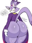  absurd_res anthro arthurclaws big_butt blaze_the_cat blush bodily_fluids bottomless butt butt_focus clothed clothing dialogue domestic_cat embarrassed english_text felid feline felis female gloves handwear hi_res holding_butt huge_butt looking_at_own_butt mammal sega solo sonic_the_hedgehog_(series) sound_effects speech_bubble sweat text thick_thighs third-party_edit wide_eyed wide_hips wobbling 