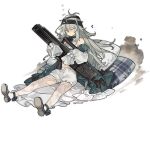  1girl :&lt; ankle_ribbon antenna_hair assault_rifle black_bow black_bowtie black_headband bloomers blush bow bowtie closed_eyes closed_mouth detached_sleeves dress full_body futon g11_(girls&#039;_frontline) g11_(the_rex_rabbit_in_search_of_courage)_(girls&#039;_frontline) girls&#039;_frontline green_brooch green_dress green_footwear gun h&amp;k_g11 hair_between_eyes headband holding holding_gun holding_weapon leg_ribbon long_hair long_sleeves mary_janes midriff navel official_alternate_costume official_art open_clothes open_dress pantyhose pillow puffy_detached_sleeves puffy_sleeves ribbon rifle shirt shoe_soles shoes sitting sleep_bubble sleeping sleeveless sleeveless_shirt sleeves_past_wrists smoke solo starshadowmagician torn_clothes torn_dress torn_headband transparent_background underwear very_long_hair weapon white_bloomers white_pantyhose white_shirt white_sleeves yokozuwari 