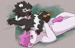  absurd_res balls bear bodily_fluids cum generation_3_pokemon genital_fluids genitals hi_res knot mammal nintendo oral pokemon pokemon_(species) saliva vekrott zigzagoon 