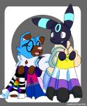  absurd_res eeveelution eyewear generation_2_pokemon generation_7_pokemon glasses hi_res lgbt_pride nintendo nonbinary_pride pokemon pokemon_(species) pride_colors rockruff screamoshaymin straight_ally_pride umbreon 