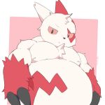  1:1 2022 anthro biceps biped claws digital_media_(artwork) generation_3_pokemon hi_res jimmyzangoo looking_at_viewer male musclegut nintendo nipples nude pecs pokemon pokemon_(species) simple_background solo zangoose 