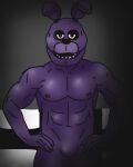  abs animatronic anthro biceps bonnie_(fnaf) bulge digital_drawing_(artwork) digital_media_(artwork) five_nights_at_freddy&#039;s flippyroll fur humanoid humor lagomorph leporid looking_at_viewer machine male mammal meme muscular muscular_anthro muscular_male nipples nude open_mouth pecs rabbit robot scottgames shaded shitpost simple_background simple_shading solo 