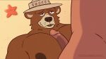  16:9 animated anthro aroused beach bear breast_play breasts circumcised clothing dickarmdaryl_(artist) digital_media_(artwork) duo genitals hat headgear headwear hi_res looking_at_another loop male male/male mammal muscular on_ground pecs penis sand seaside sex short_playtime smokey_bear thrusting titfuck united_states_forest_service widescreen 