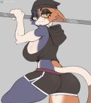  anthro breasts clothed clothing cooliehigh domestic_cat epic_games felid feline felis female fortnite hi_res looking_at_viewer mammal meow_skulls_(fortnite) simple_background solo tail 
