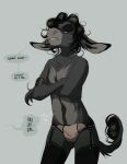  2017 accessory anthro asinus black_clothing black_eyebrows black_hair black_legwear black_thigh_highs bulge clothing countershading crossed_arms digital_media_(artwork) donkey english_text entoxia equid equine eyebrows fur garter garter_straps genital_outline grey_background grey_body grey_countershading grey_fur grumpy hair hi_res legwear light_body light_countershading looking_aside male mammal offscreen_character penis_outline portrait profanity simple_background solo tail tail_tuft teeth terribleanimal text thigh_highs three-quarter_portrait tony_(terribleanimal) tuft 