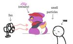  big_butt bodily_fluids butt clothing electric_fan fantasy000 female girlsmell_particles hi_res human kobold lily_(fantasy000) mammal meme panties presenting presenting_hindquarters purple_body short_stack smelly solo sweat tail underwear yellow_eyes 