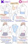  1girl breasts brown_hair collared_shirt commentary english_commentary english_text guide highres how_to long_sleeves multiple_views original pants shirt short_hair yoshimura_takuya 