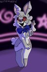  2023 4_fingers accessory anthro areola artist_name black_outline blurred_background bow_accessory bow_ribbon breasts buckteeth cheek_tuft digital_media_(artwork) exposed_breasts eyebrows eyelashes facial_tuft female fingers five_nights_at_freddy&#039;s five_nights_at_freddy&#039;s:_security_breach fur grey_body grey_fur head_tuft hi_res lagomorph leftyfornsfw leporid long_ears mammal multicolored_body multicolored_fur nipples nude open_mouth outline rabbit red_eyes scottgames shaded signature simple_background smile solo standing steel_wool_studios tail teeth tuft vanny_(fnaf) 