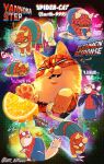  animal animal_focus arrow_(symbol) cat character_name clothed_animal english_text food fruit holding holding_animal holding_cat iam_aimuuu kneading licking_self marvel mask meme multiple_views no_thanks_(meme) orange_(fruit) orange_cat orange_slice pawpads sleeping spider-cat spider-man:_across_the_spider-verse spider-man_(miles_morales) spider-man_(series) spider-verse superhero tail_strap teeth 