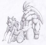  abs anal anthro balls duo genitals girly hi_res male male/male muscular muscular_male nipples penis sega silver_the_hedgehog size_difference sketch sonic_the_hedgehog_(series) tailverknk 