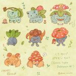  animal_focus black_eyes blank_eyes bulbasaur claws closed_mouth copyright_name diglett drooling fangs flower gloom_(pokemon) harmonica highres holding holding_flower holding_mushroom holding_sash instrument ivysaur leaf light_brown_background mian_(user_kwcj2833) mushroom musical_note no_humans nostrils oddish open_mouth paras parasect plant pokemon red_flower signature smile solid_oval_eyes twitter_username venusaur vileplume vines zzz 