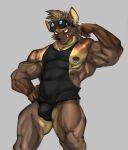  abs another_eidos_of_dragon_vein_r anthro dagantfus_(artist) hi_res hyena male mammal muscular muscular_anthro muscular_male nipple_piercing nipples nitro_(anothereidos_r) pecs piercing solo vein veiny_muscles 