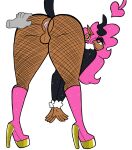  anus bent_over big_butt boots bulge butt clothing cremacat demon digital_drawing_(artwork) digital_media_(artwork) disembodied_hand ear_piercing ear_ring fishnet fishnet_legwear flat_colors footwear ghost_hands girly hair heart_tail hi_res horn humanoid legwear looking_at_viewer male piercing pink_clothing pink_eyes pink_hair raised_tail ring_piercing simple_background solo spread_anus spread_legs spreading succubus sweater tail thick_thighs topwear trans_(lore) trans_woman_(lore) 