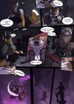  absurd_res anthro barbarian canid canine canis comic comic_panel coyote dialogue dungeon dungeons_and_dragons exploring group hasbro hi_res ivi_(iviwolf) magic male male/male mammal mask potion procyonid raccoon skull_mask speech_bubble umpherio warrior wizards_of_the_coast wolf 