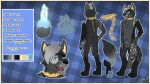  anatomically_correct anatomically_correct_genitalia anatomically_correct_penis anthro balls canid canine canis chain chained codymathews collar digital_media_(artwork) digitigrade dualitywolfie dualitywolfie_(character) english_text fur genitals glowing glowing_genitalia glowing_penis hair hi_res male mammal model_sheet penis simple_background slim smile spiked_collar spikes striped_body stripes tail text wolf 