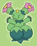  &gt;w&lt; 2023 anthro big_breasts big_butt breasts butt digital_media_(artwork) elemental_creature eyes_closed female flora_fauna flower generation_5_pokemon maractus mouth_closed nintendo plant pokemon pokemon_(species) scuttles shaking_butt short_stack simple_background smile smiling_at_viewer solo teasing 