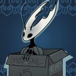  1:1 2019 ambiguous_gender animal_humanoid animated antennae_(anatomy) arthropod arthropod_humanoid black_body black_eyes black_skin black_tongue blue_background box bust_portrait claws clothed clothing container digital_media_(artwork) fingers grey_clothing grey_topwear hollow_knight hollow_knight_(character) horn humanoid insect insect_humanoid long_horn low_res multicolored_body multicolored_skin narrowed_eyes no_sound portrait pose segmented_body sharp_horn signature simple_background slim slim_humanoid solo squint team_cherry text textured_background tongue tongue_out topwear two_tone_body two_tone_skin undlark vessel_(species) watermark white_body white_head white_horn white_skin 