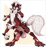  animal_genitalia animal_penis balls canid canid_taur canine canine_taur claws countershade_face countershade_fur countershade_torso countershading equine_genitalia equine_penis fingers flared_penis fur generation_7_pokemon genitals hi_res inner_ear_fluff jazzaaro jazzaaro_(character) lycanroc male mammal mammal_taur medial_ring midnight_lycanroc nintendo penis pokemon pokemon_(species) quadruped red_body red_fur solo spikes spikes_(anatomy) tail taur tuft vein veiny_penis 