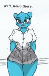  anthro big_breasts blush breasts cartoon_network english_text female greeting hi_res mature_female nicole_watterson pace-maker small_waist text the_amazing_world_of_gumball thick_thighs wide_hips 