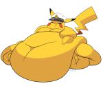  belly belly_squish big_belly butteryinkling captain_hat captain_pikachu chubby_cheeks deep_navel generation_1_pokemon hand_on_moob hand_on_stomach hi_res hyper hyper_belly immobile innie_navel male moob_squish moobs morbidly_obese navel nintendo obese overweight pikachu pokemon pokemon_(species) simple_background solo squish white_background yellow_body 