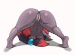 anthro ass_up bent_over big_breasts big_butt breasts butt canid canine claws female fur generation_5_pokemon genitals grey_body grey_fur hair hi_res jack-o&#039;_pose looking_at_viewer looking_back mammal multicolored_body multicolored_fur navel nintendo pokemon pokemon_(species) pose presenting presenting_hindquarters presenting_pussy pussy rear_view red_body red_fur simple_background solo thick_thighs white_background zerrymon zoroark 