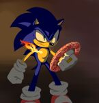  1boy animal_ears animal_nose clenched_hand commentary english_commentary fire furry furry_male gloves green_eyes highres holding jewelry male_focus ring shoes siggiedraws solo sonic_(series) sonic_and_the_secret_rings sonic_the_hedgehog standing sweat tail white_gloves world_ring 