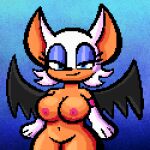  anthro bat bat_wings bedroom_eyes big_breasts breasts clothing digital_media_(artwork) female gloves handwear hi_res looking_at_viewer mammal membrane_(anatomy) membranous_wings narrowed_eyes nude pixel_(artwork) pixelcap rouge_the_bat seductive sega solo sonic_the_hedgehog_(series) wings 