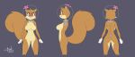  angry anthro aonoexorcist100 big_tail boots breasts brown_body brown_fur butt clothing female flower footwear fur hi_res model_sheet nickelodeon nude plant sandy_cheeks solo spongebob_squarepants squrriel tail 