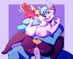  &lt;3 &lt;3_eyes 2023 anthro areola arm_grab balls big_breasts black_body black_fur blue_body blue_fur blush bodily_fluids braixen breasts canid canine chair_position cum cum_in_pussy cum_inside digital_media_(artwork) duo exclamation_point female female_penetrated finger_in_mouth fox from_behind_position fur fur_markings generation_6_pokemon genital_fluids genitals hi_res inner_ear_fluff lactating licking licking_lips male male/female male_penetrating male_penetrating_female mammal markings milk navel nintendo nipples nude open_mouth overlordgirgy penetration penis pokemon pokemon_(species) pussy pussy_juice red_eyes red_fingernails red_nose roflfox saliva seraphine_(roflfox) sex spread_legs spreading tongue tongue_out tuft vaginal vaginal_penetration white_body white_fur yellow_body yellow_fur 
