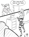  absurd_res alien anthro blush blush_lines bottomwear clothed clothing crossdressing duo ears_up fur girly grey_body grey_fur hi_res kennedy_oz legwear male mammal panties skirt streaming tail tail_tuft the_nature_of_predators thigh_highs tuft underwear venlil_(the_nature_of_predators) 