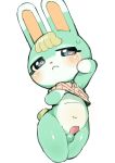  &lt;3 &lt;3_eyes absurd_res animal_crossing balls belly blonde_hair blush blush_stickers bodily_fluids clothed clothing clothing_lift erection fur genitals green_body green_fur hair hi_res lagomorph leporid male mammal multicolored_body multicolored_fur narrowed_eyes navel nintendo oposa paws penis rabbit sasha_(animal_crossing) shirt shirt_lift simple_background sketch solo sweat topwear two_tone_body two_tone_fur undressing white_background white_body white_fur 