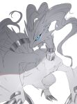  ambiguous_gender blue_eyes cheek_tuft chest_tuft claws dragon facial_tuft feral finger_claws fur furred_dragon generation_5_pokemon hi_res legendary_pokemon long_neck nintendo pokemon pokemon_(species) reshiram shaded simple_background solo toe_claws tuft udon_sanuki64 white_background white_body white_fur 