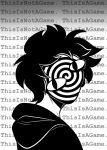  ambiguous_gender bust_portrait clothing english_text female_(lore) greyscale hoodie humanoid justifiedrecursion looking_at_viewer monochrome portrait spiral striding_feather text text_in_background topwear zampanio 
