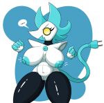  anthro armles armless big_breasts breasts darkner deltarune female genitals hi_res long_tail nipples poraka7 pussy solo tail tasque_manager thick_thighs undertale_(series) white_body 