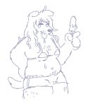  2022 anthro bra canid canine canis clothed clothing crossdressing dessert digital_media_(artwork) domestic_dog food hair hi_res holding_food holding_ice_cream holding_object ice_cream long_hair male mammal moobs overweight overweight_anthro overweight_male puppybrained simple_background sketch solo tongue tongue_out underwear white_background 