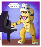  anthro balls bow_ribbon bowser breasts clothing genitals hair hat headgear headwear hi_res hzfow keyboard_instrument koopa male male/male mario_bros musical_instrument nintendo nipples penis piano reptile scalie simple_background smile solo the_super_mario_bros_movie top_hat turtle 